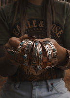 Navajo Copper & Sterling Silver Cuff - Turquoise