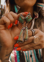 Wild Paloma Statement Earrings - Boulder Turquoise