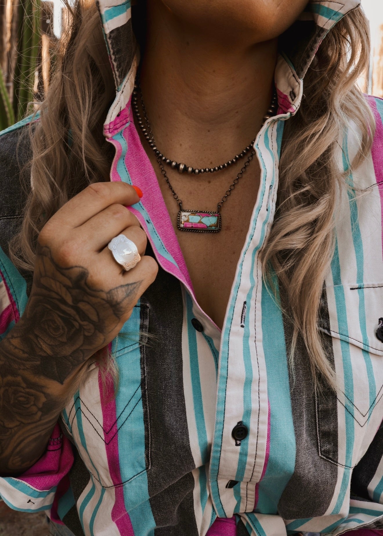 Classic Bar Necklace - Cotton Candy