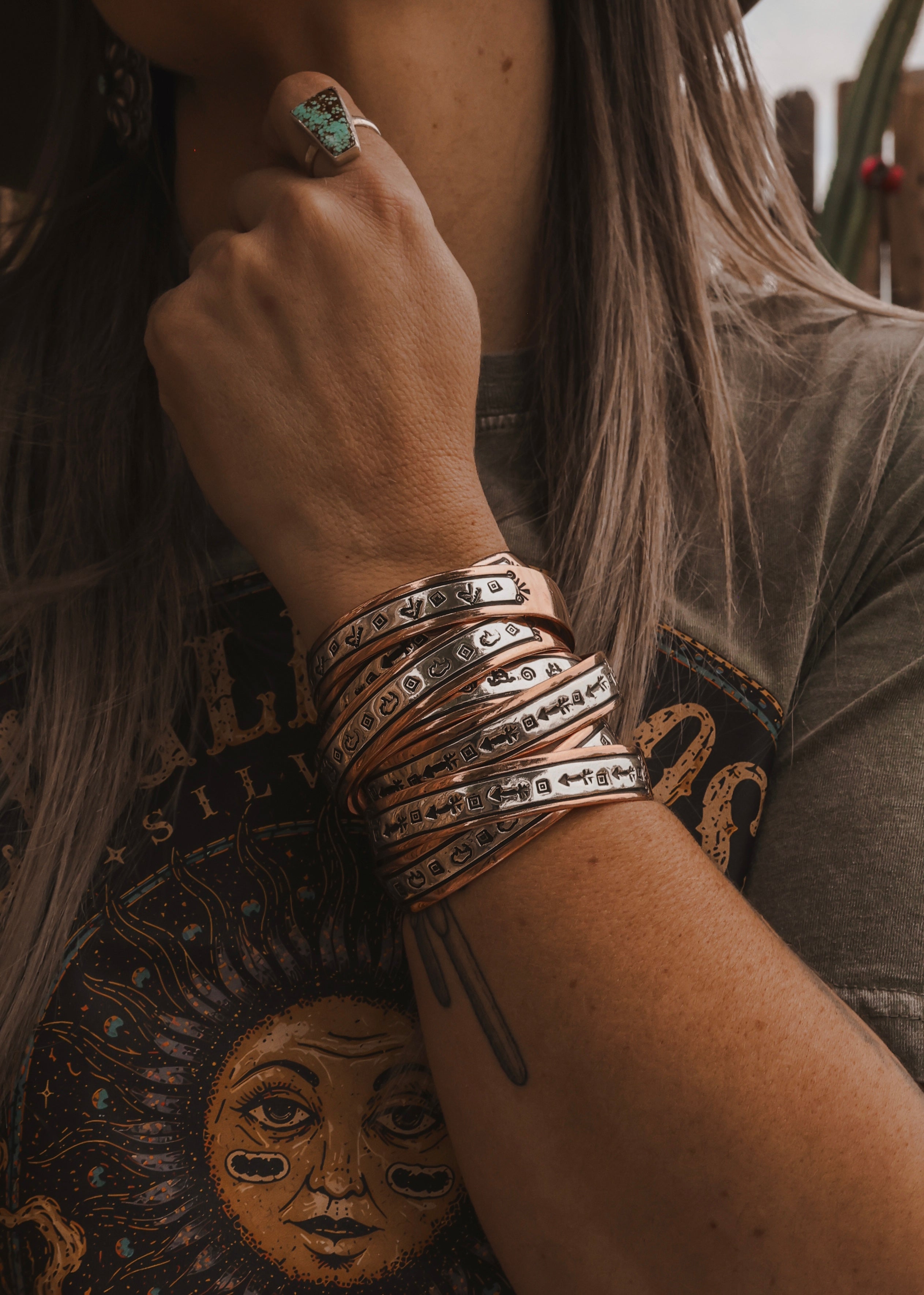 Navajo Copper & Sterling Silver Cuff