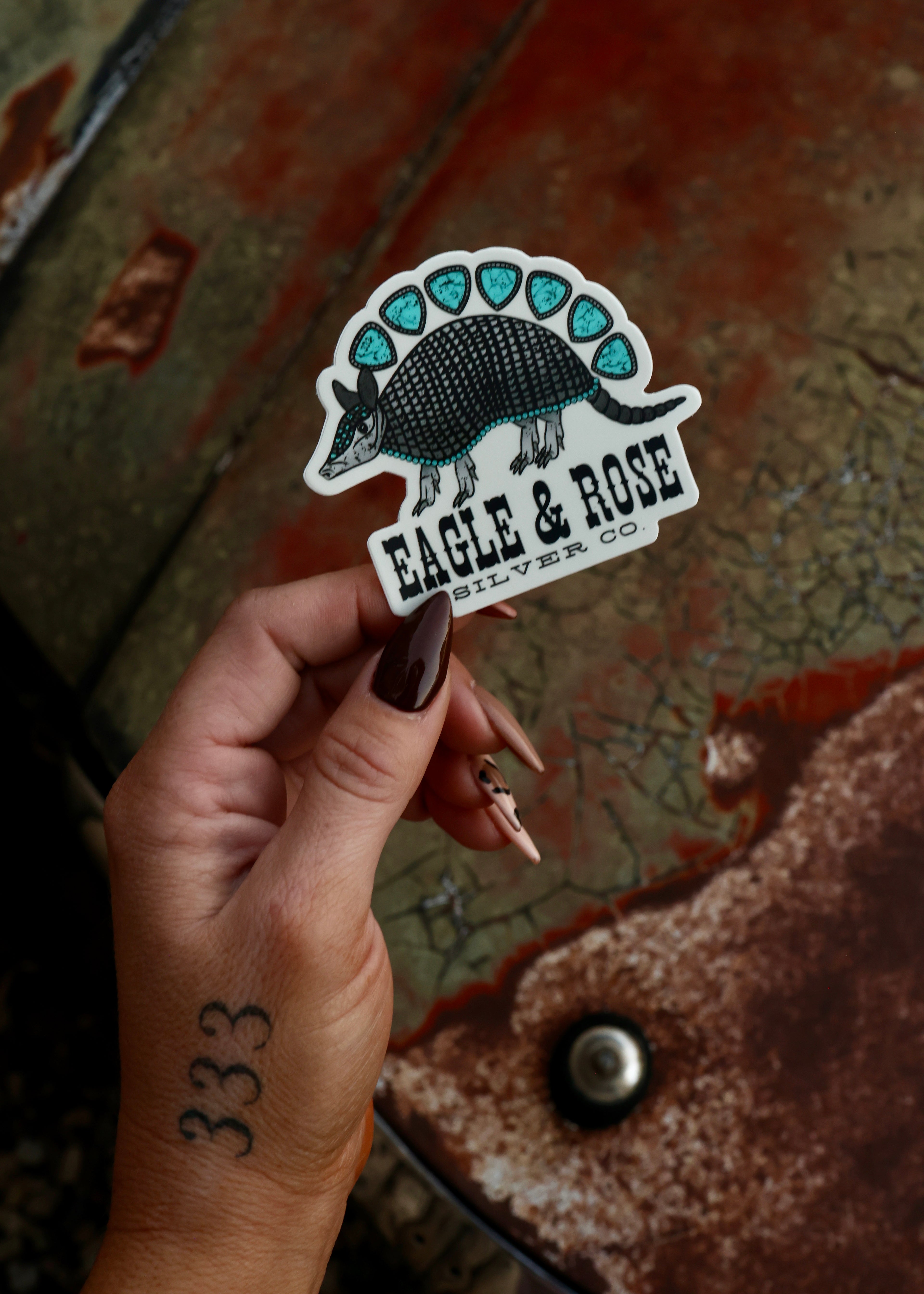 Turquoise Armadillo Sticker