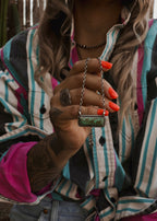 Classic Bar Necklace - Number 8 Turquoise