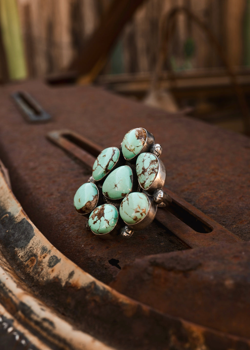 Sundown Statement Ring - Sonoran Ribbon Turquoise