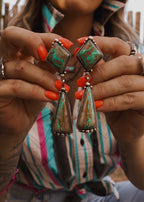Wild Paloma Statement Earrings - Boulder Turquoise