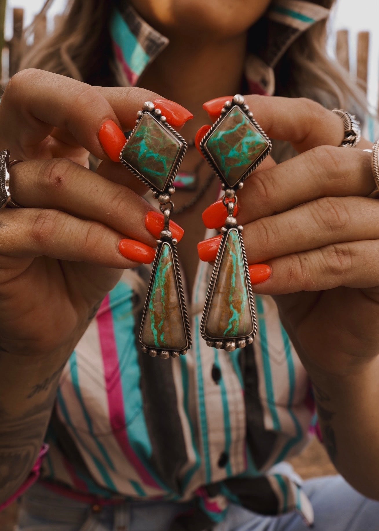 Wild Paloma Statement Earrings - Boulder Turquoise