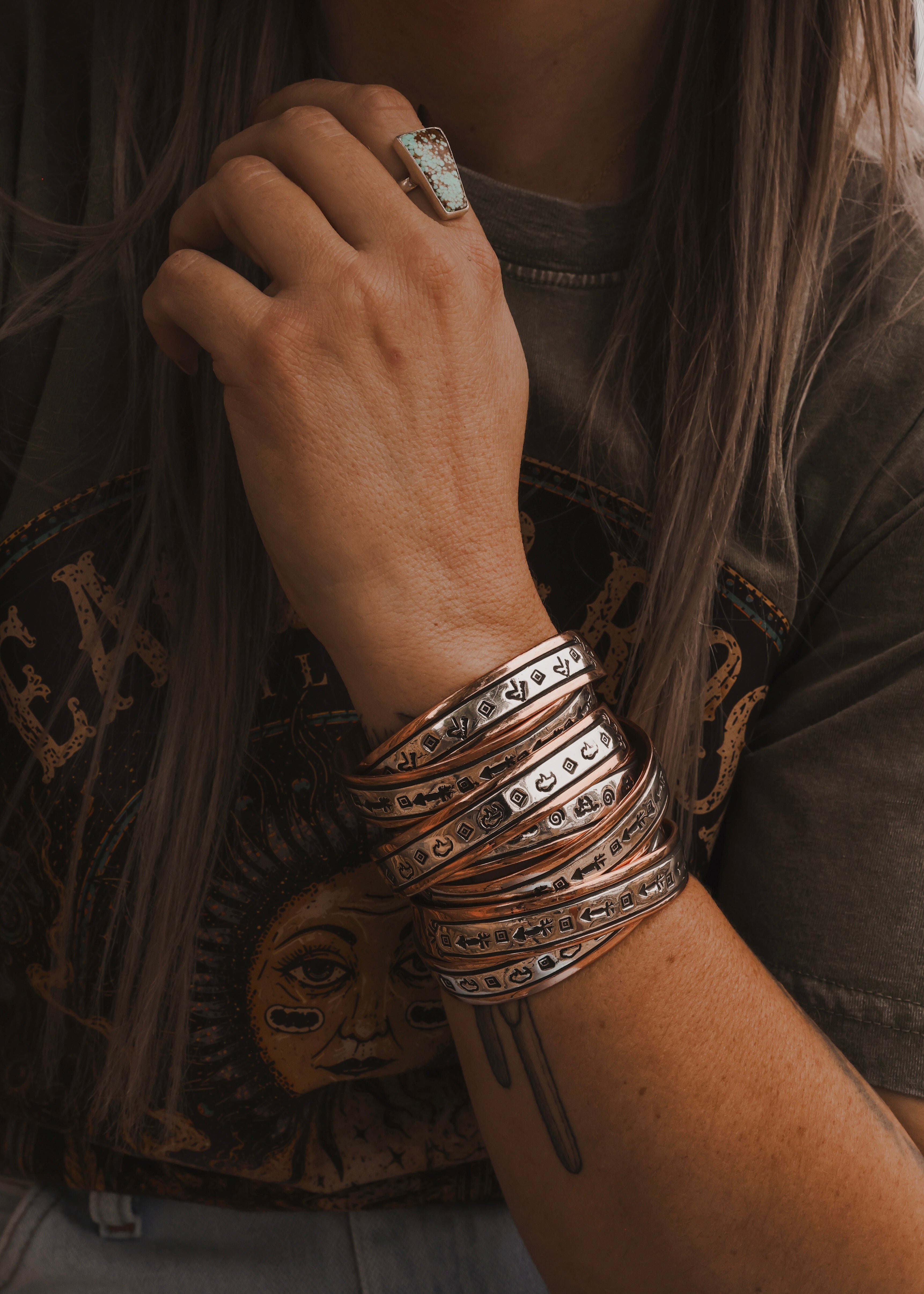 Navajo Copper & Sterling Silver Cuff