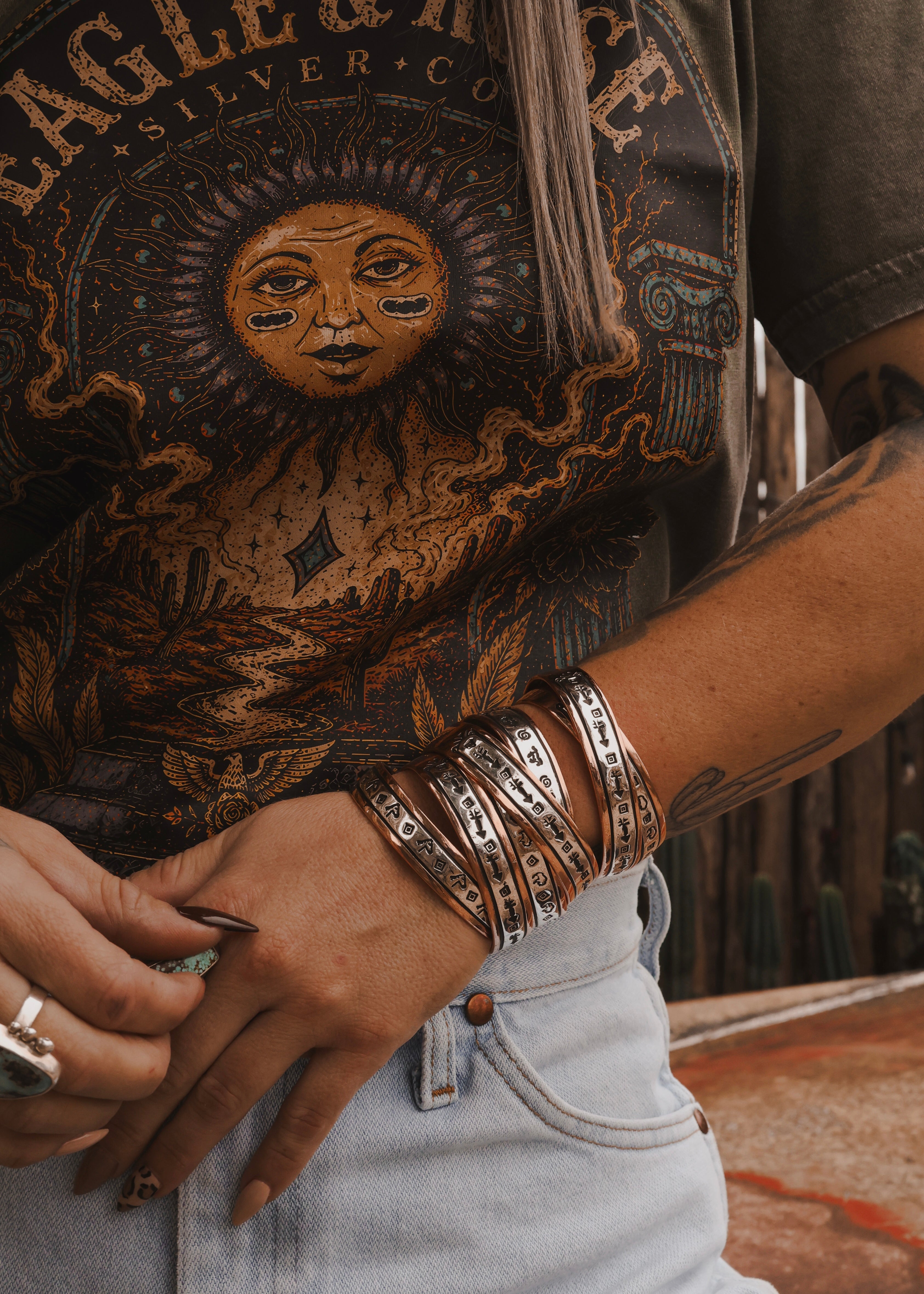 Navajo Copper & Sterling Silver Cuff