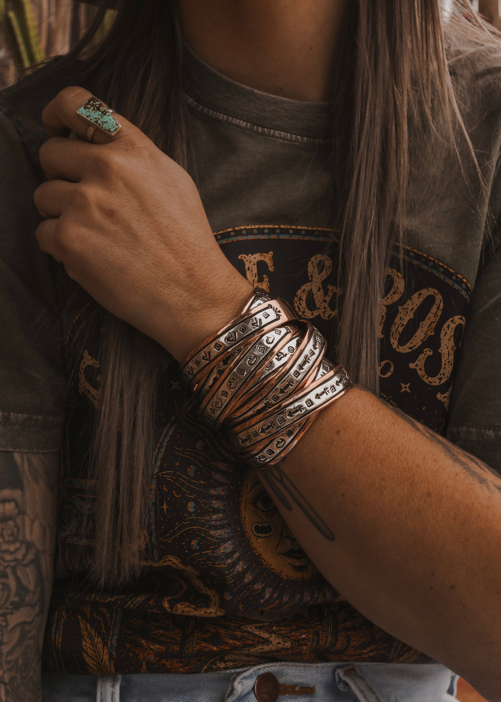Navajo Copper & Sterling Silver Cuff