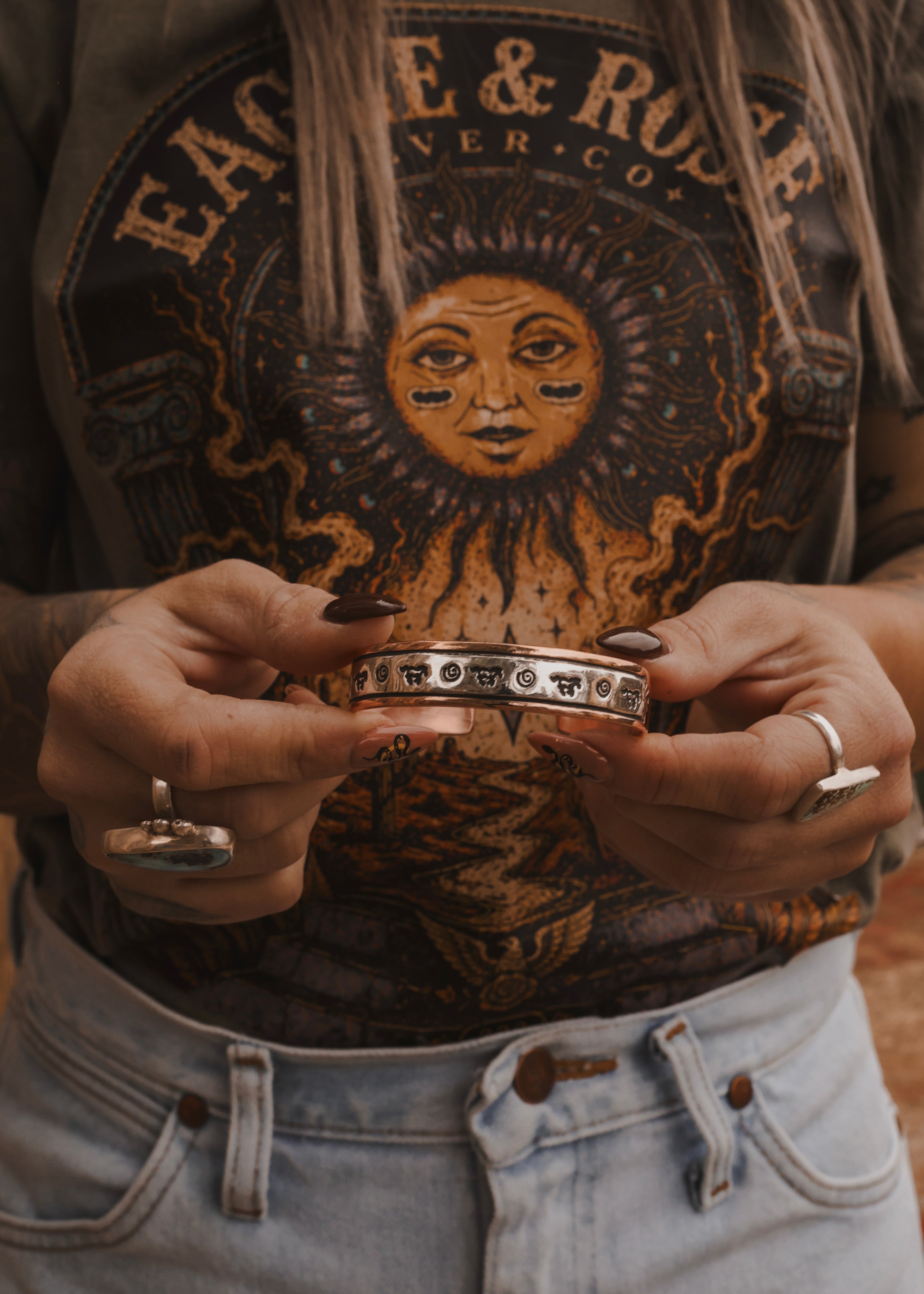 Navajo Copper & Sterling Silver Cuff