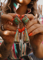 Wild Paloma Statement Earrings - Boulder Turquoise