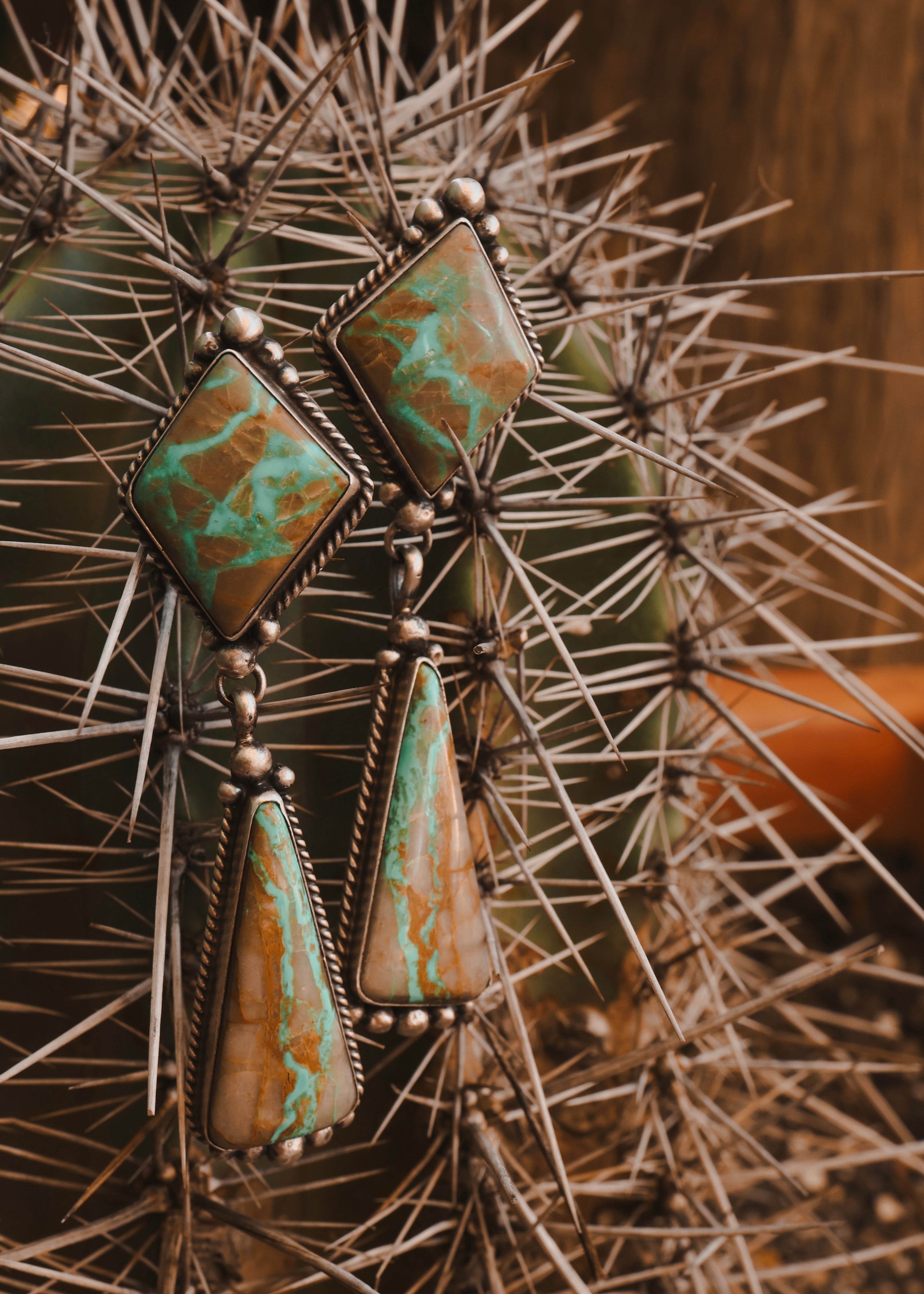 Wild Paloma Statement Earrings - Boulder Turquoise