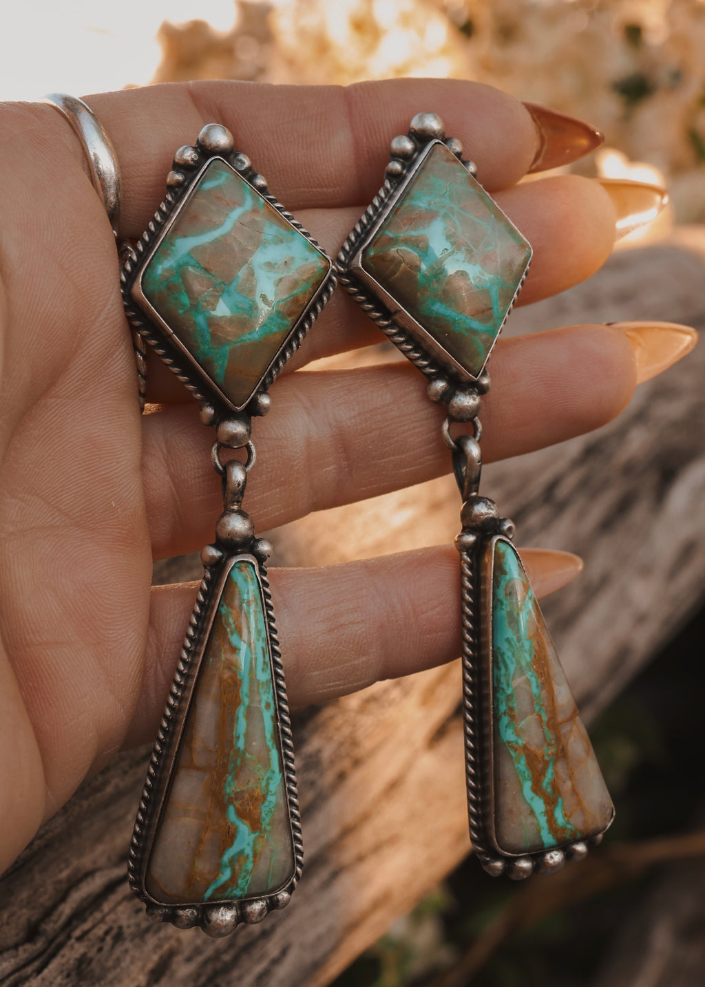Wild Paloma Statement Earrings - Boulder Turquoise