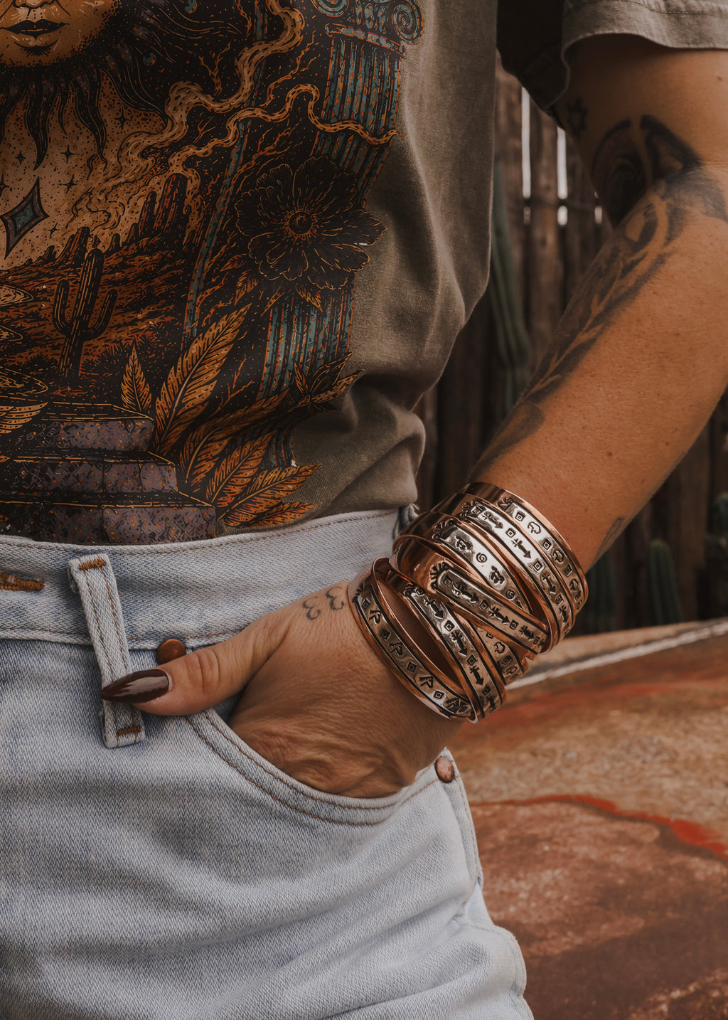 Navajo Copper & Sterling Silver Cuff