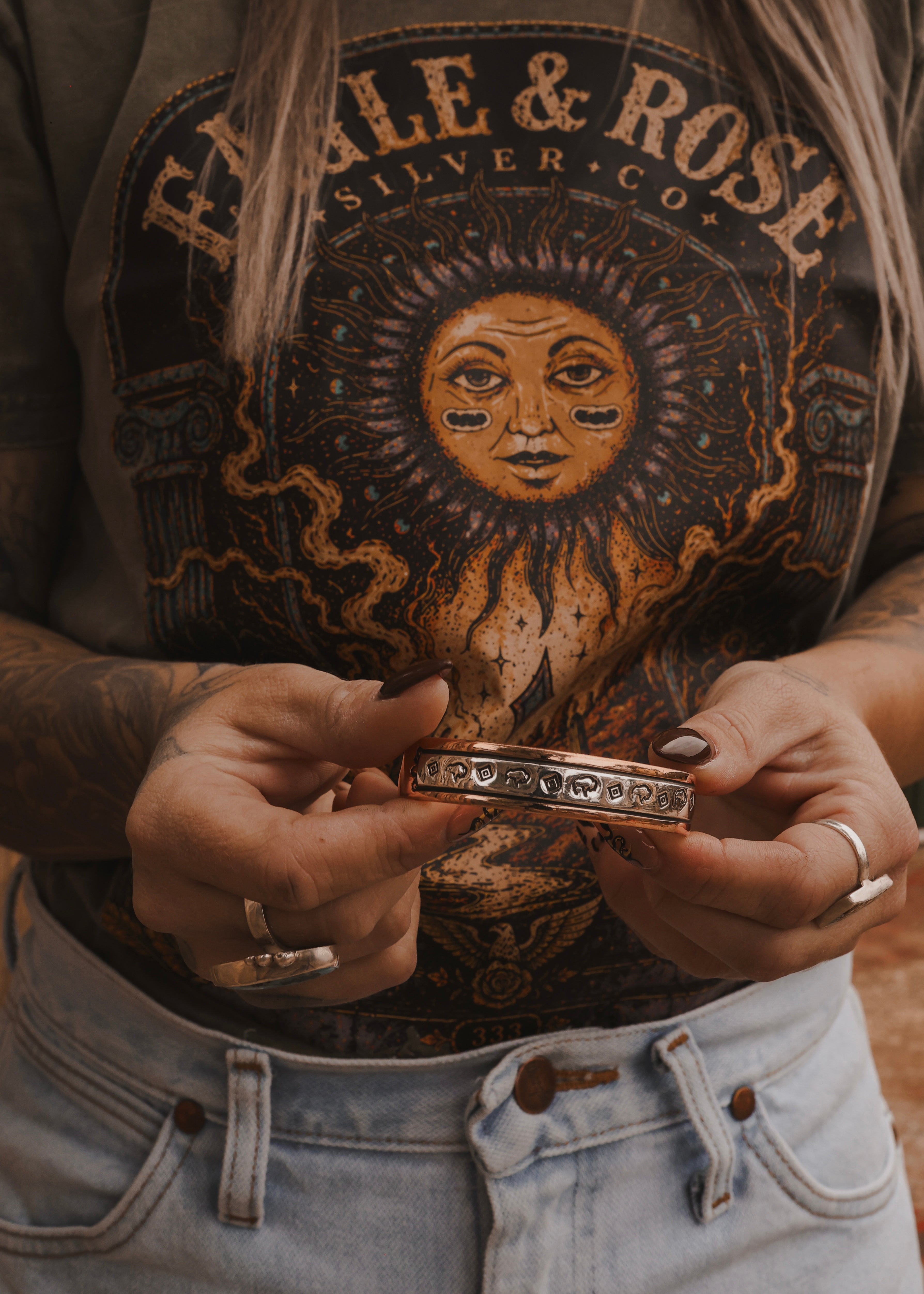 Navajo Copper & Sterling Silver Cuff