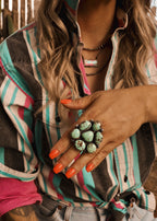 Sundown Statement Ring - Sonoran Ribbon Turquoise